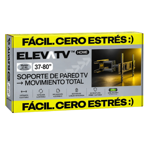 ELEVA TV HOME packaging concept for an articulated wall TV mount